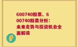 600740股票、600740股票分析：未来走势与投资机会全面解读