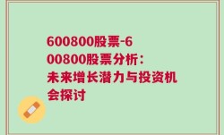 600800股票-600800股票分析：未来增长潜力与投资机会探讨