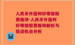 人民币升值利好哪些股票板块-人民币升值利好哪些股票板块解析与投资机会分析