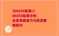 300256股票;300256股票分析：未来发展潜力与投资策略探讨