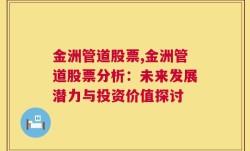 金洲管道股票,金洲管道股票分析：未来发展潜力与投资价值探讨