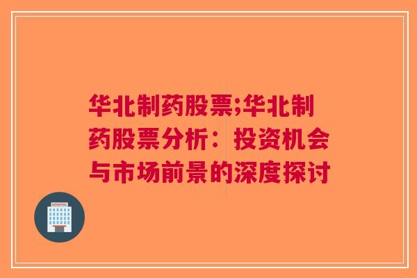 华北制药股票;华北制药股票分析：投资机会与市场前景的深度探讨